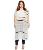 Vince Camuto Specialty Size - Plus Size Short Sleeve Floating Whispers Long Tunic With Slits