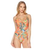 Lucky Brand - Lush Leaf Cross-back One-piece