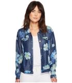 Tribal - Long Sleeve Printed Slub Denim Button Front Jacket