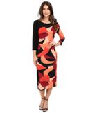 Laundry By Shelli Segal - Color Blocked Matte Jersey Sheath Dress W/ Slit