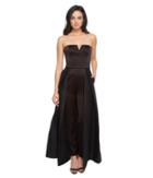 Halston Heritage - Strapless Jumpsuit With Structured Skirt Overlay