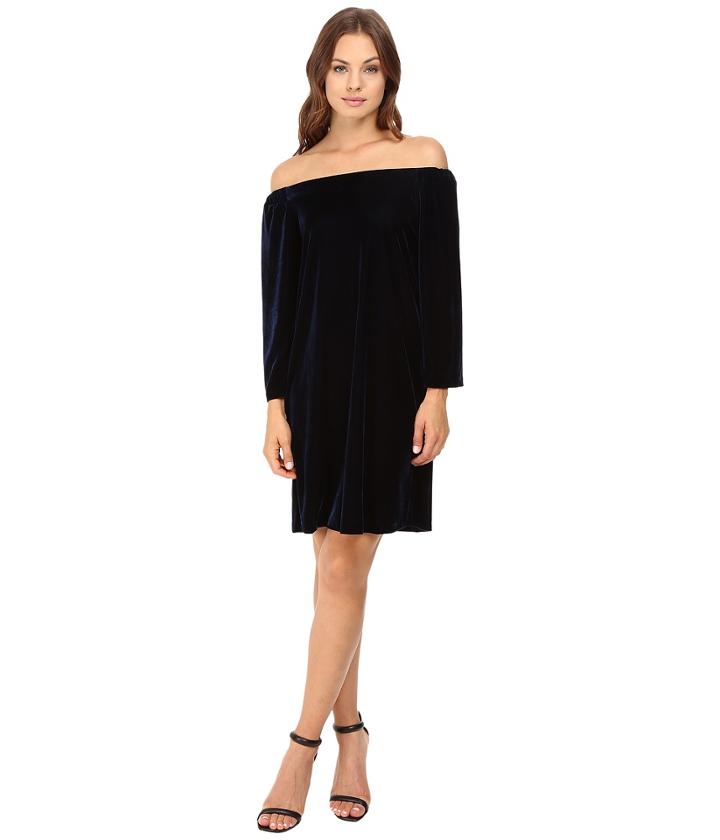 Donna Morgan - Off Shoulder Velvet Sheath Dress