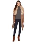 Lauren Ralph Lauren - Doubleface Fur Collar Ruana