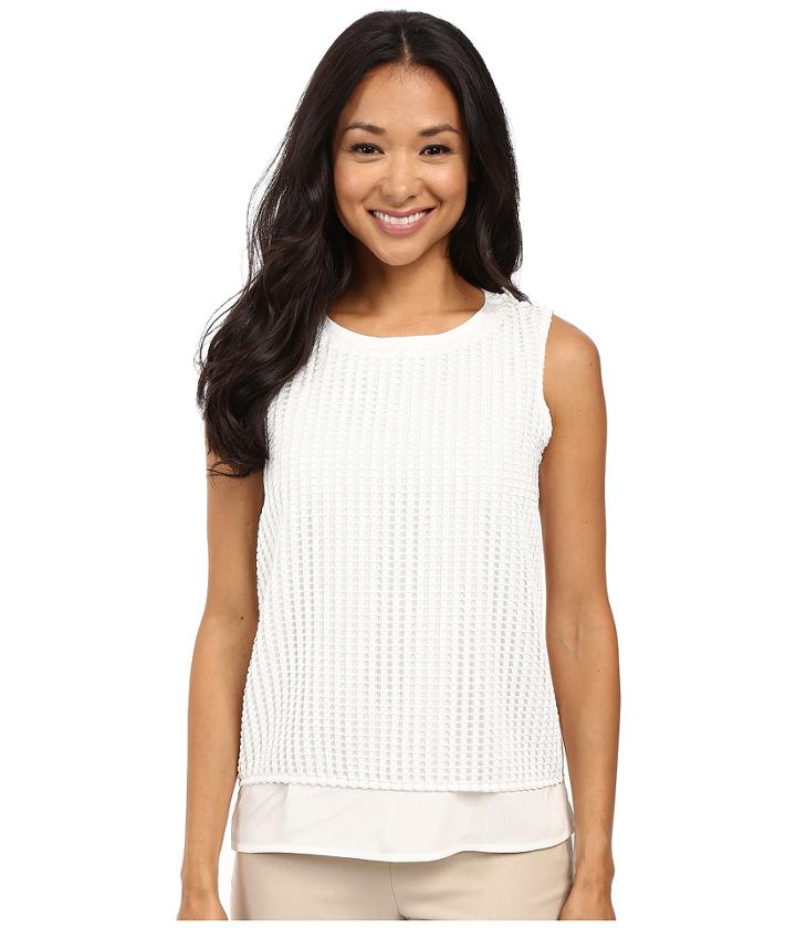 Calvin Klein - Sleeveless Top W/ Geometric Texture