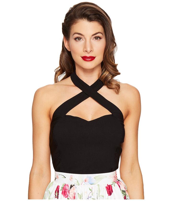 Unique Vintage - Rita Crisscross Halter Top