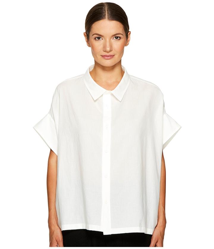 Y's By Yohji Yamamoto - Mini Sleeve Short Button Up Top
