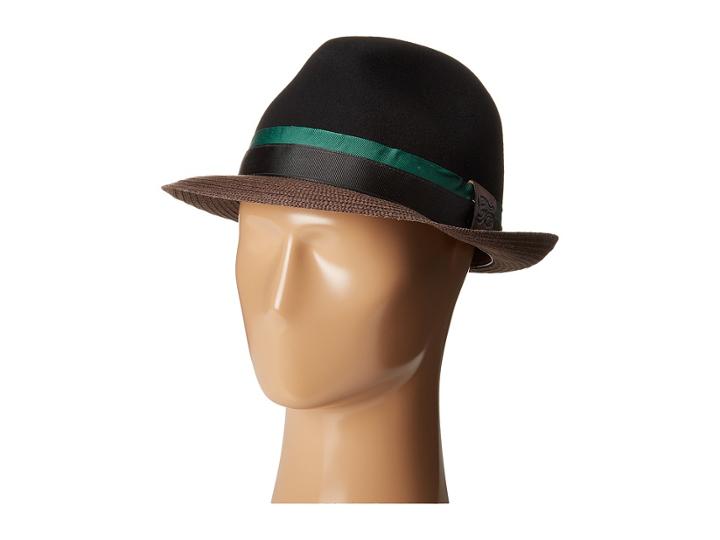 Carlos By Carlos Santana - Wool Pinch Front Hat W/ Braid Brim