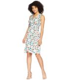 Donna Morgan - Sleeveless Printed Jersey Faux Wrap Dress