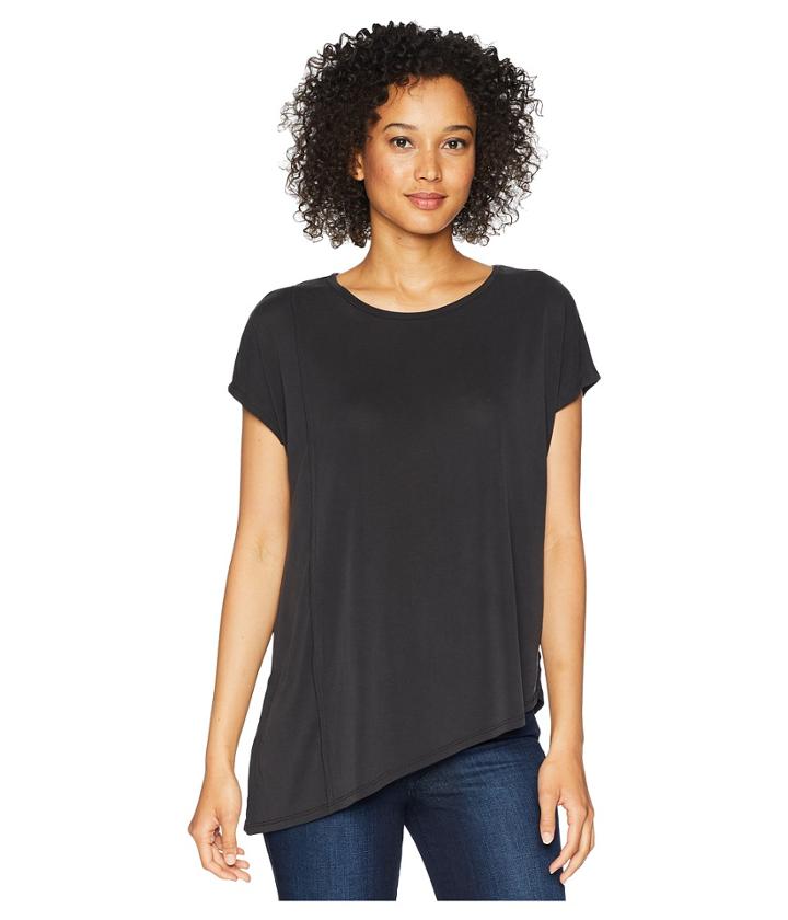 Mod-o-doc - Sandwashed Modal Jersey Raw Edge Asymmetrical Seamed Boxy Tee