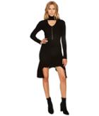 Versace Collection - Cut Out Mock Neck Long Sleeve Dress