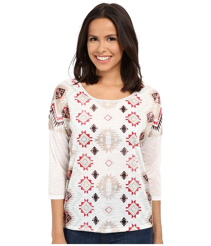 Cruel - Tribal Print Dropped Sleeve Top