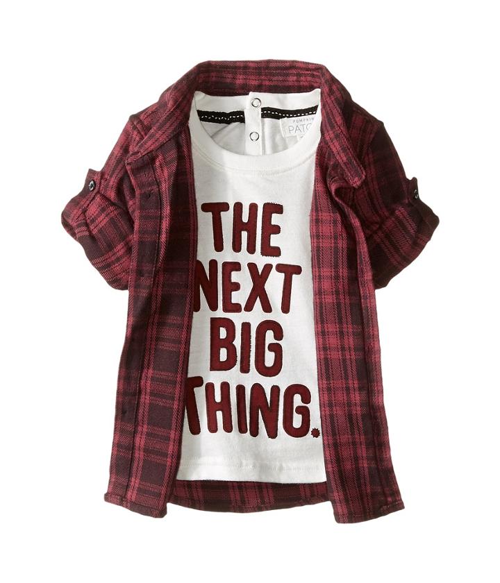 Pumpkin Patch Kids - Mock Tee Check Shirt