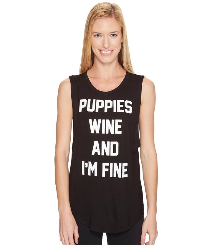 Puppies Make Me Happy - Puppies, Wine I'm Fine - Sleeveless