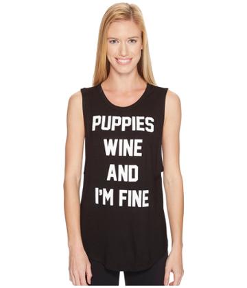 Puppies Make Me Happy - Puppies, Wine I'm Fine - Sleeveless