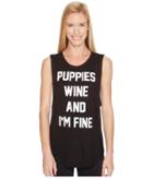 Puppies Make Me Happy - Puppies, Wine I'm Fine - Sleeveless