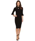 Christin Michaels - Asha Bell Sleeve Keyhole Midi Dress