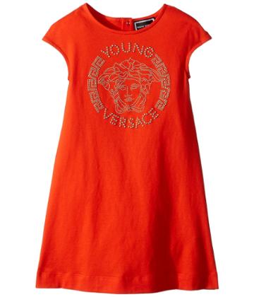 Versace Kids - Cap Sleeve Dress With Medusa Logo