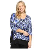 Karen Kane Plus - Plus Size Contrast High-low Top