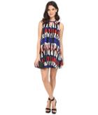 Jack By Bb Dakota - Pauline Temple Stripe Printed Rayon Challi A-line Dress