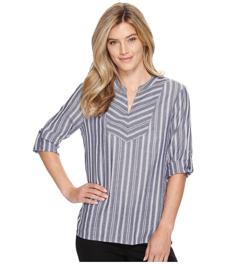 Ivanka Trump - Long Sleeve Woven Pullover Top
