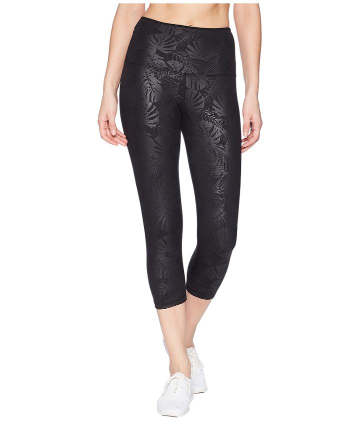 Lorna Jane - Black Luxe Palm 7/8 Tights