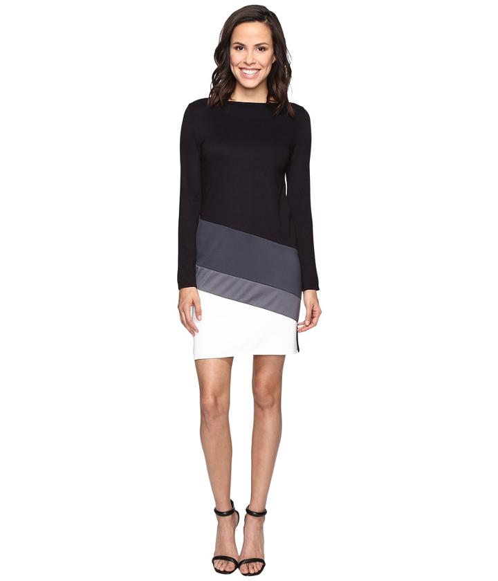 Christin Michaels - Caprice Long Sleeve Color Block Dress