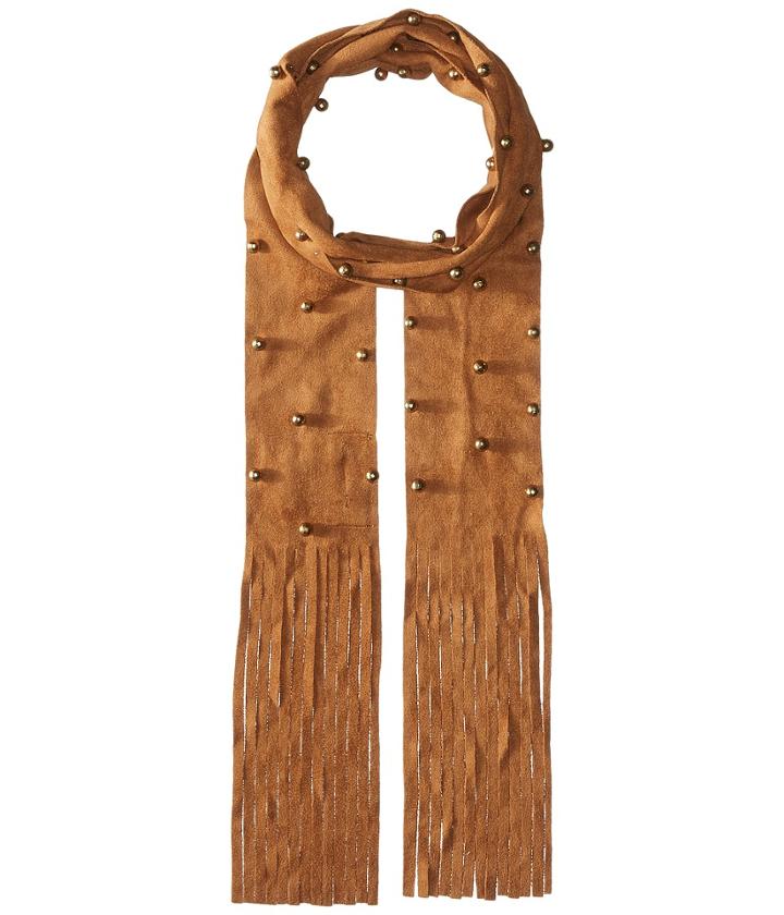 Steve Madden - Bauble Studded Faux Suede Skinny Scarf