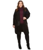 Calvin Klein Plus - Plus Size Long Jacket With Suede And Faux Leather