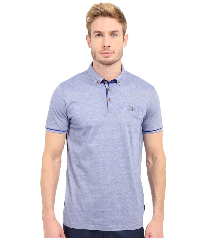 Ted Baker - Trynor Linen Collar Stripe Polo