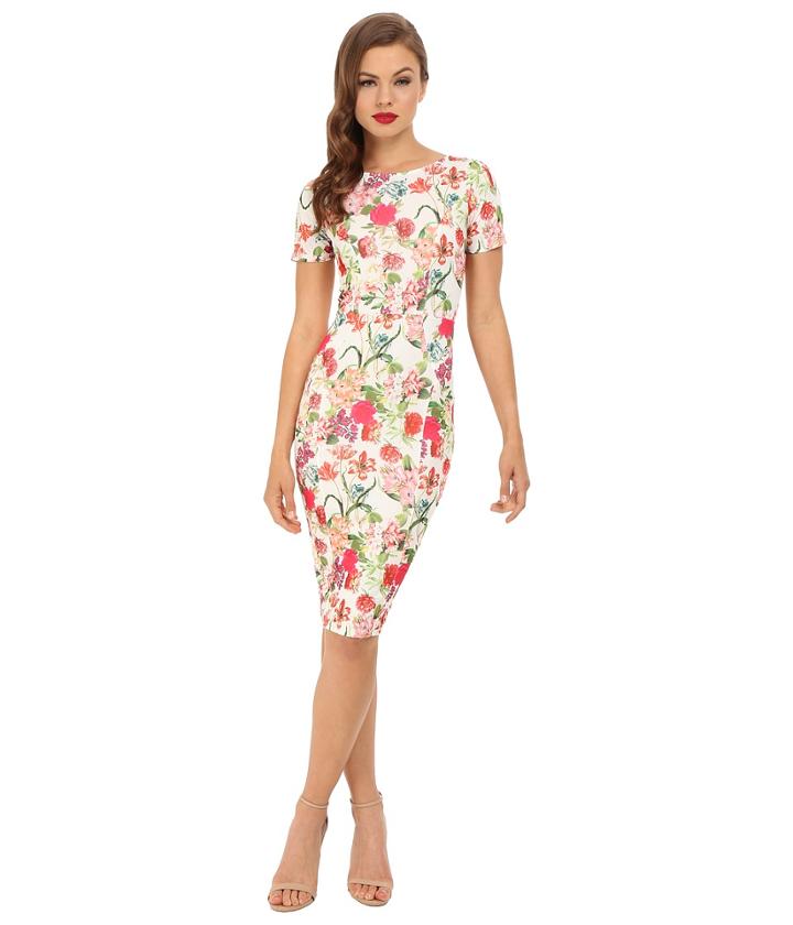 Unique Vintage - Short Sleeve Stretch Mod Wiggle Dress