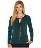 Calvin Klein - Long Sleeve Top With Faux Leather