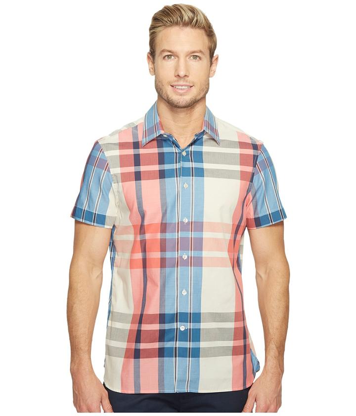 Perry Ellis - Short Sleeve Exploded Plaid Shirt
