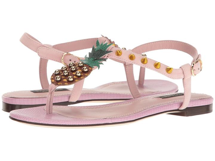 Dolce &amp; Gabbana - Suede Thong Sandal With Pineapple Detail