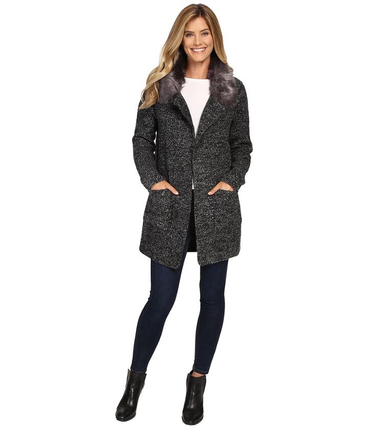 B Collection By Bobeau - Hanne Sweater W/ Faux Fur Collar