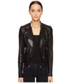Lamarque - Paige Lamb Leather Stripped Leather Asymmetric Jacket