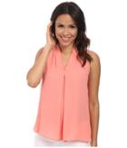 Vince Camuto - Sleeveless V-neck Blouse W/ Inverted Front Pleat
