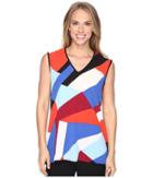 Vince Camuto - Extend Shoulder Marina Blocks Mix Media Top