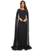 Adrianna Papell - Cape Dress With Neck Beading
