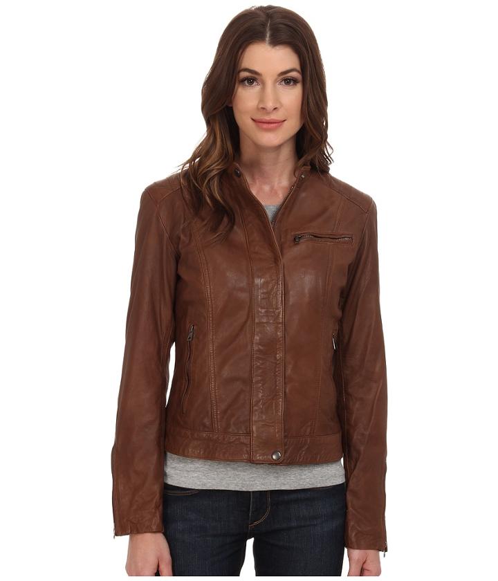 Cole Haan - Washed Leather Racer Jacket