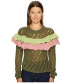 Boutique Moschino - Green Ruffle Sweater