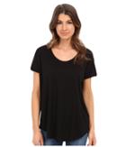 Lilla P - Pima Modal Short Sleeve Slit Back