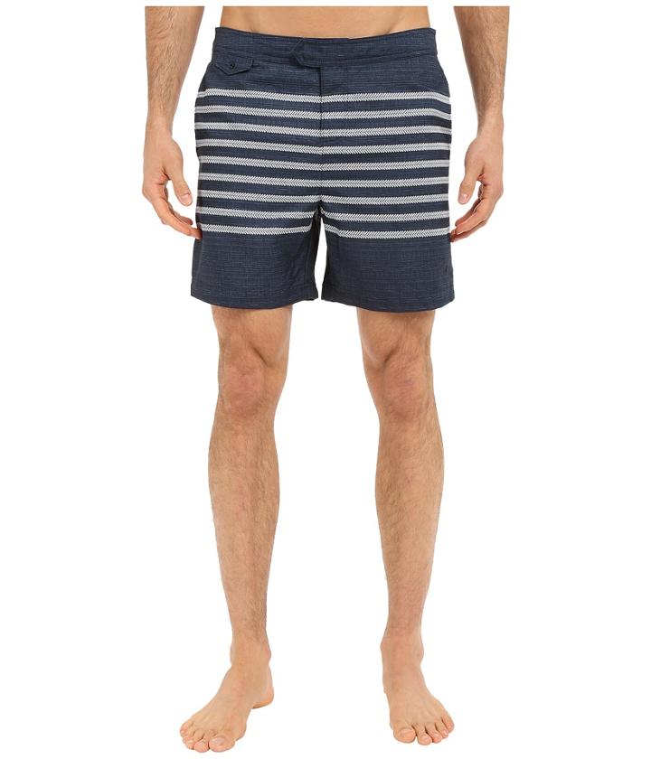 Original Penguin - Engineered Stripe Print Volley Swim Shorts