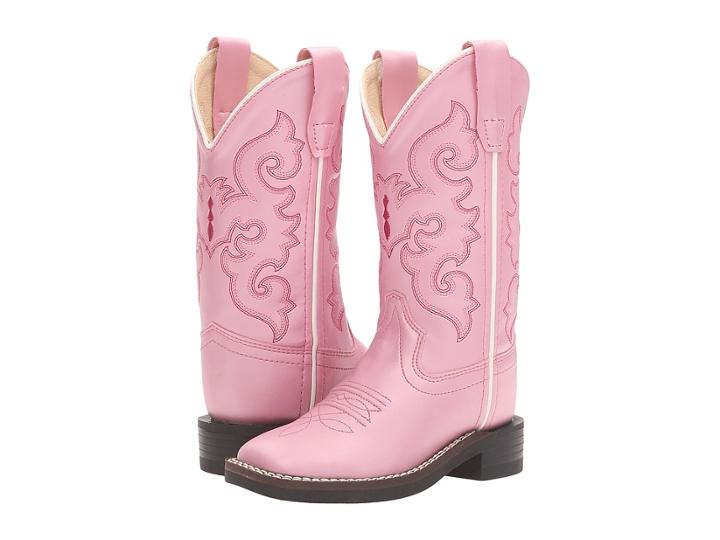 Old West Kids Boots - R Toe W/ Silver Toe Rand