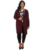 Vince Camuto Plus - Plus Size Long Sleeve Drape-front Maxi Cardigan