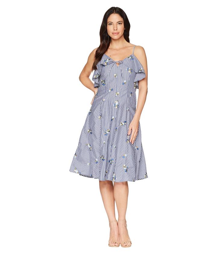 Calvin Klein - Striped Embroidered Dress Cd8g26lq