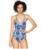 Tommy Bahama - Indigo Cowrie Reversible Crossback One-piece Swimsuit