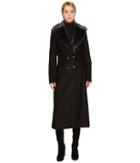 Just Cavalli - Faux Fur Collar Double Breasted Peacoat