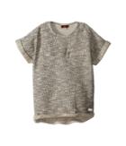 7 For All Mankind Kids - Short Sleeve Marled Boxy Cropped Sweater With Zipper