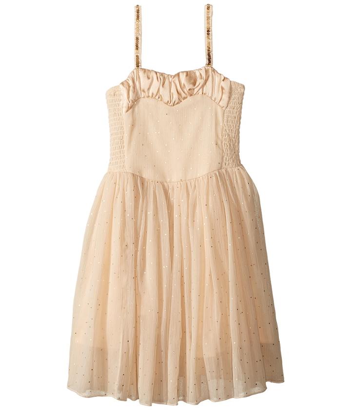 Stella Mccartney Kids - Sweetie Dress W/ Gold Polka Dots Sequined Straps