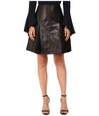 Yigal Azrou  L - Leather Flair Skirt